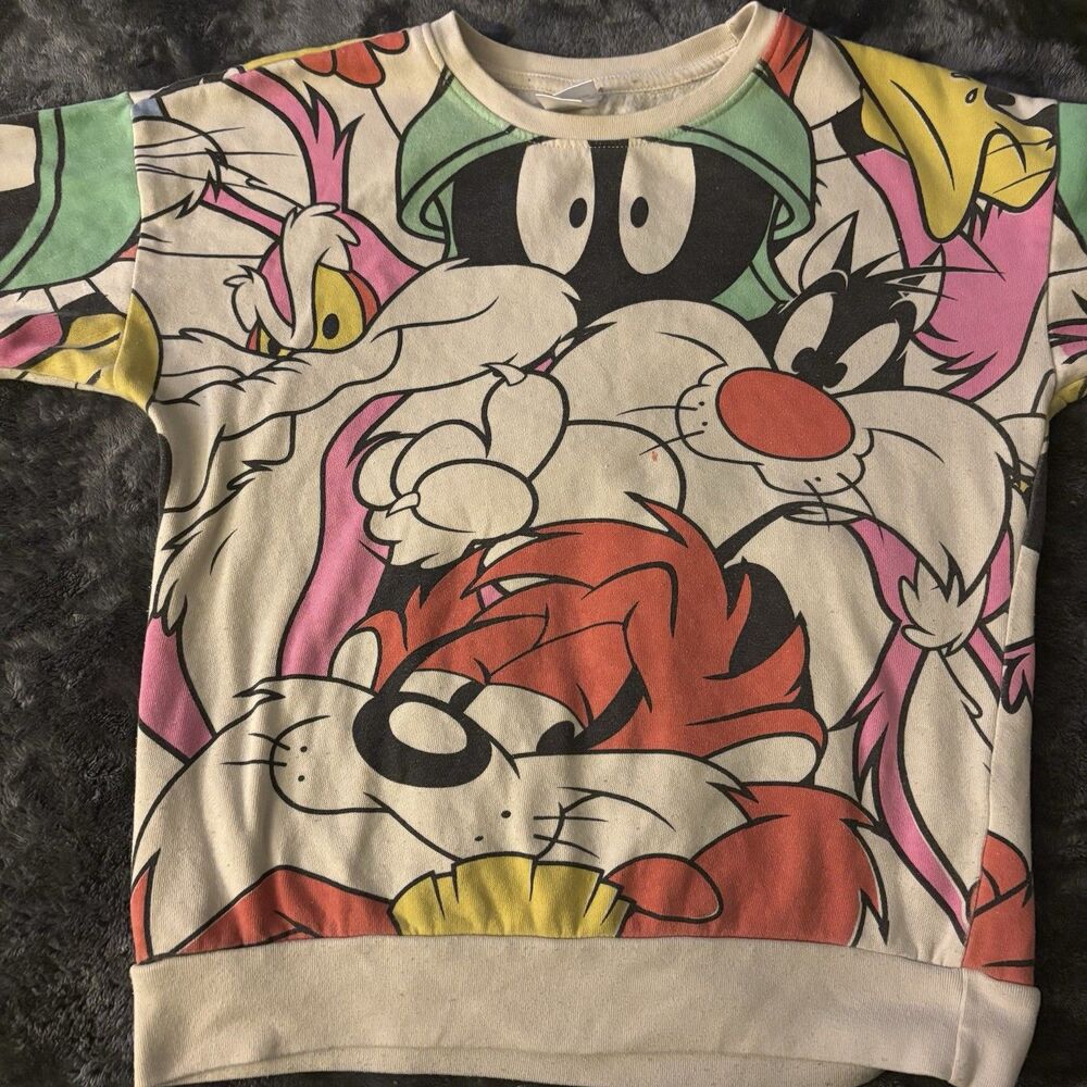 Looney Tunes All Over Print Sweatshirt Women’s XS Marvin Martian Taz Sylvester